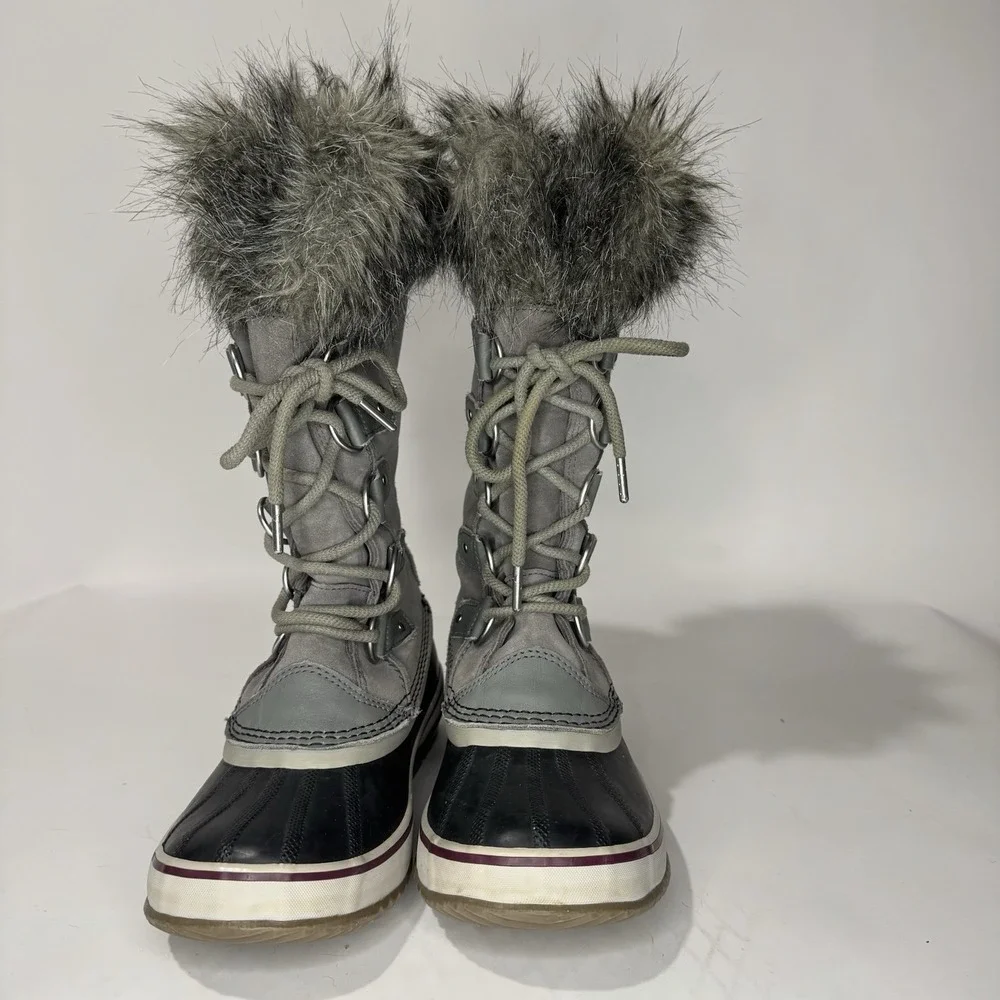 Sorel Waterproof Winter Boots Womens Size 7 Joan of Arctic Grey NL2429-052